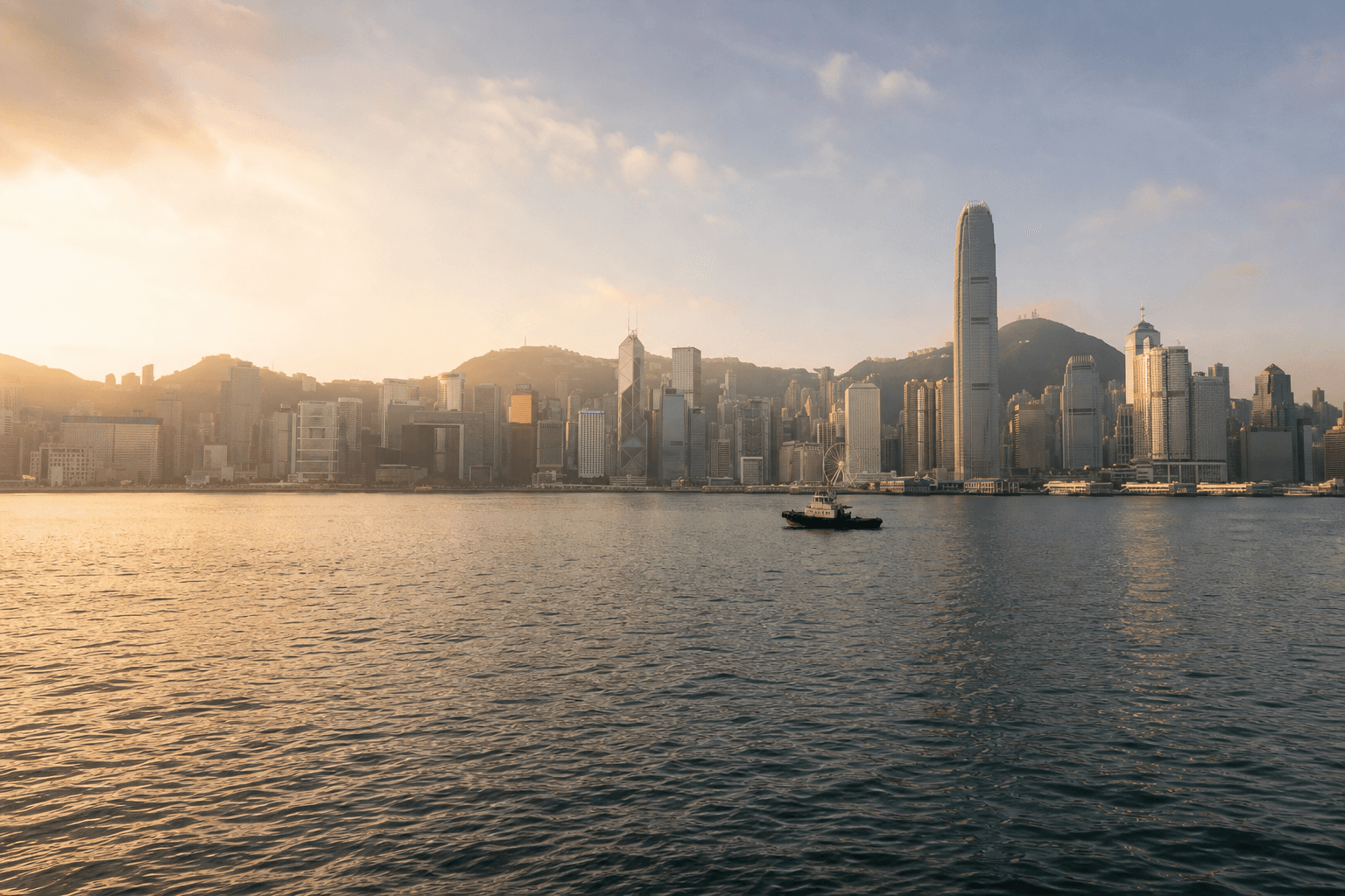 晨光下的香港維多利亞港,象徵 JACO 積高的本地根基