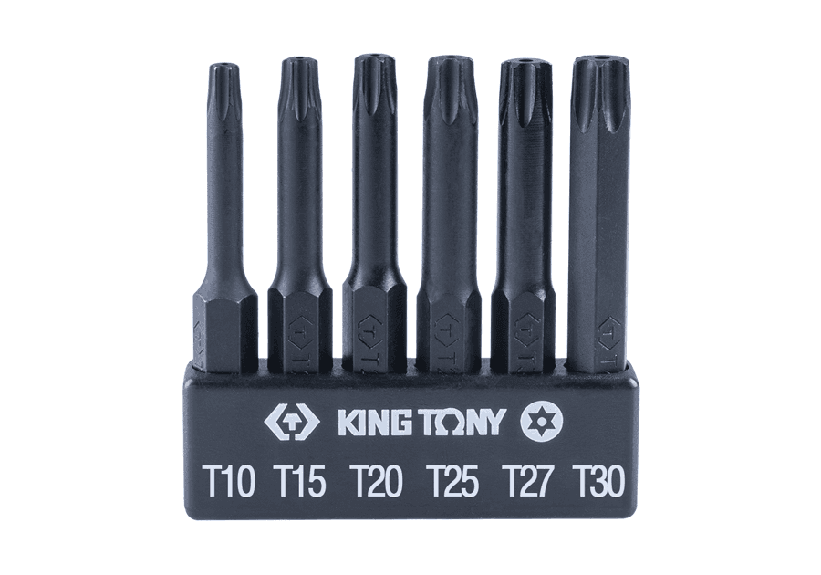 KING TONY 金統立 1004A6UQ 6件式 1/4吋六角星型中孔電動起子頭組(50 mm)