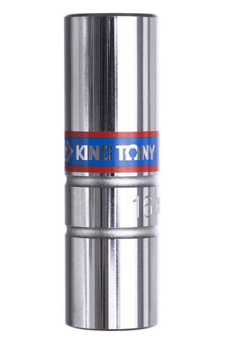 KING TONY 463516H 同設計示意照片,非 463516M 型號或包裝證明;本款 463516M 為 1/2 吋、16 mm、70 mm 六角膠套火星塞套筒,按顆出售