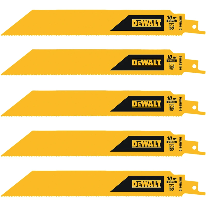 DEWALT 得偉 DWAR9110 9吋 10T 雙金屬軍刀鋸片(鐵工)5片裝正面