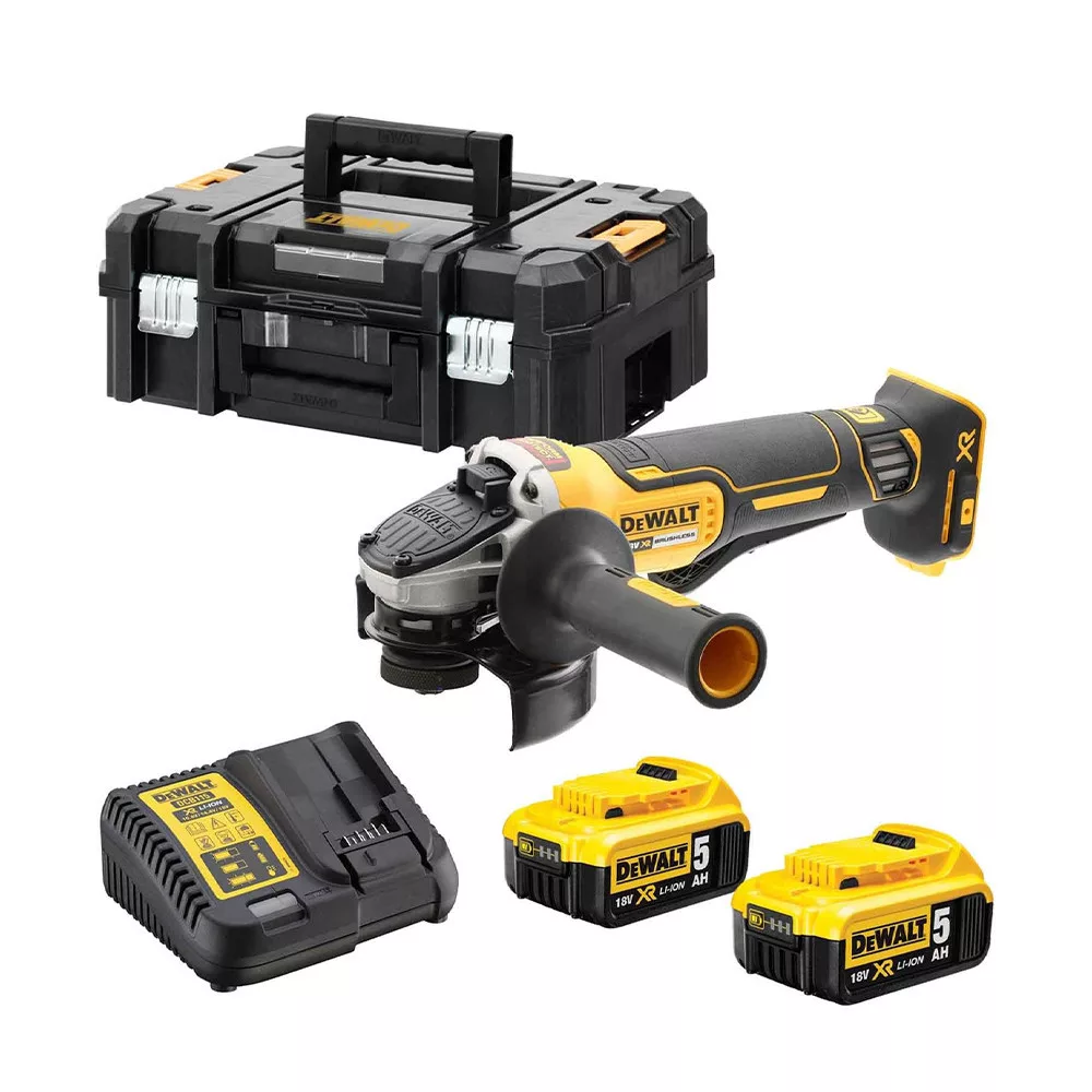 DEWALT 得偉 DCG406P2T 20V 無刷4吋砂輪機 套裝連工具箱電池充電器