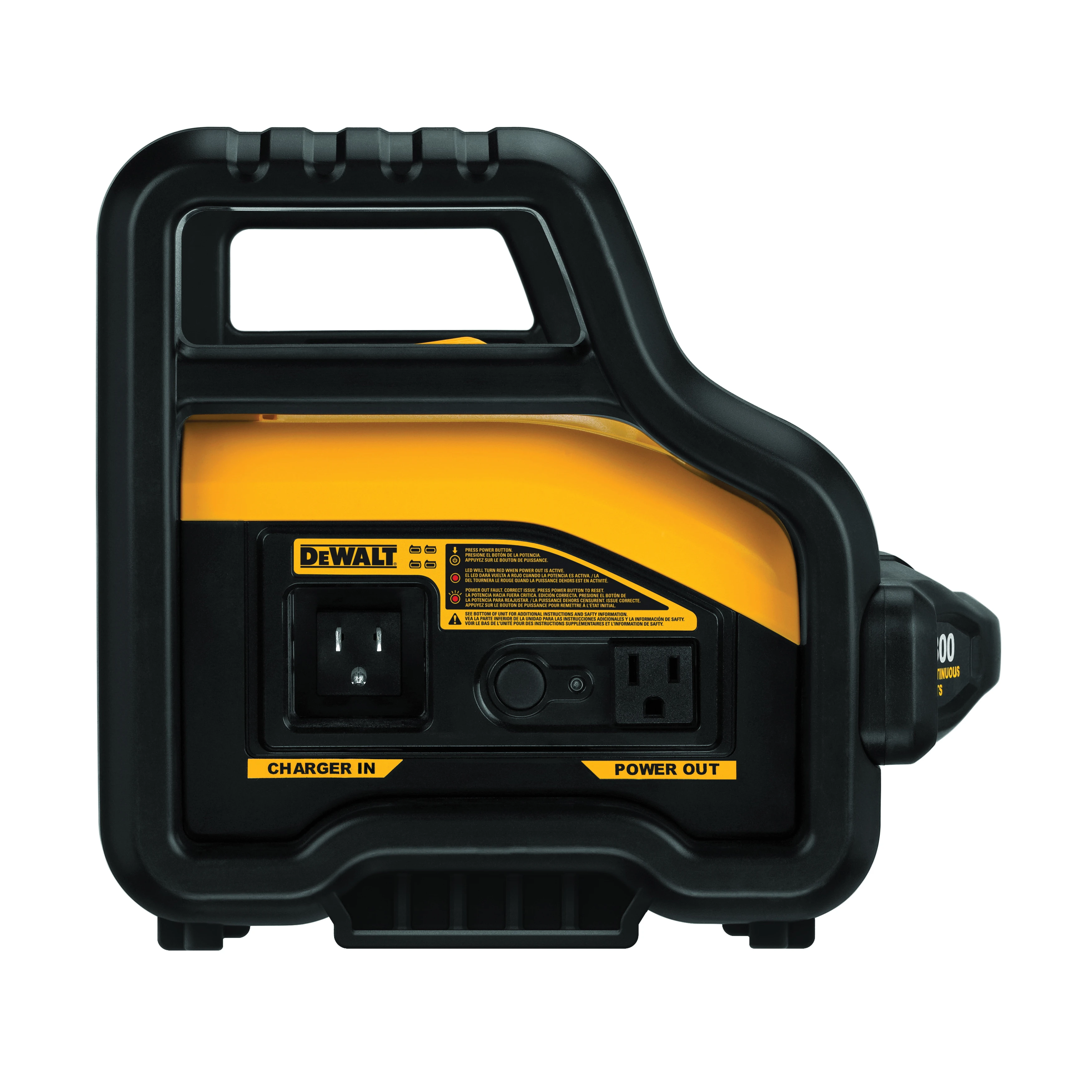 DEWALT 得偉 DCB1800B 電源供應站(側面面板特寫)