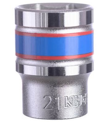 KING TONY 21 mm 標準套筒同款外形白底正面圖;巴西頁標示 433521MR,本款 433521M、1/2 吋驅動、單顆販售