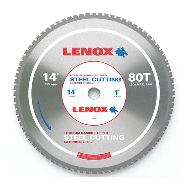 LENOX 狼牌 LE-21891ST140080CT 金屬切割用圓鋸片 14 吋 355mm 80T 白底產品圖