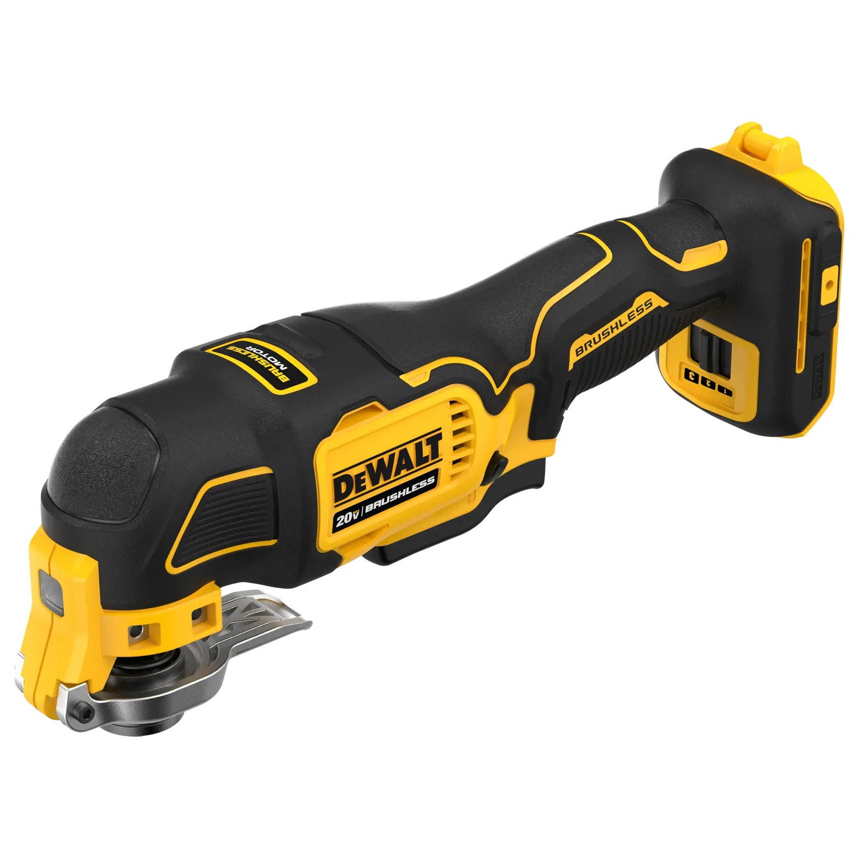 DEWALT 得偉 DCS356B 20V 無碳刷磨切機(空機)三角度外觀