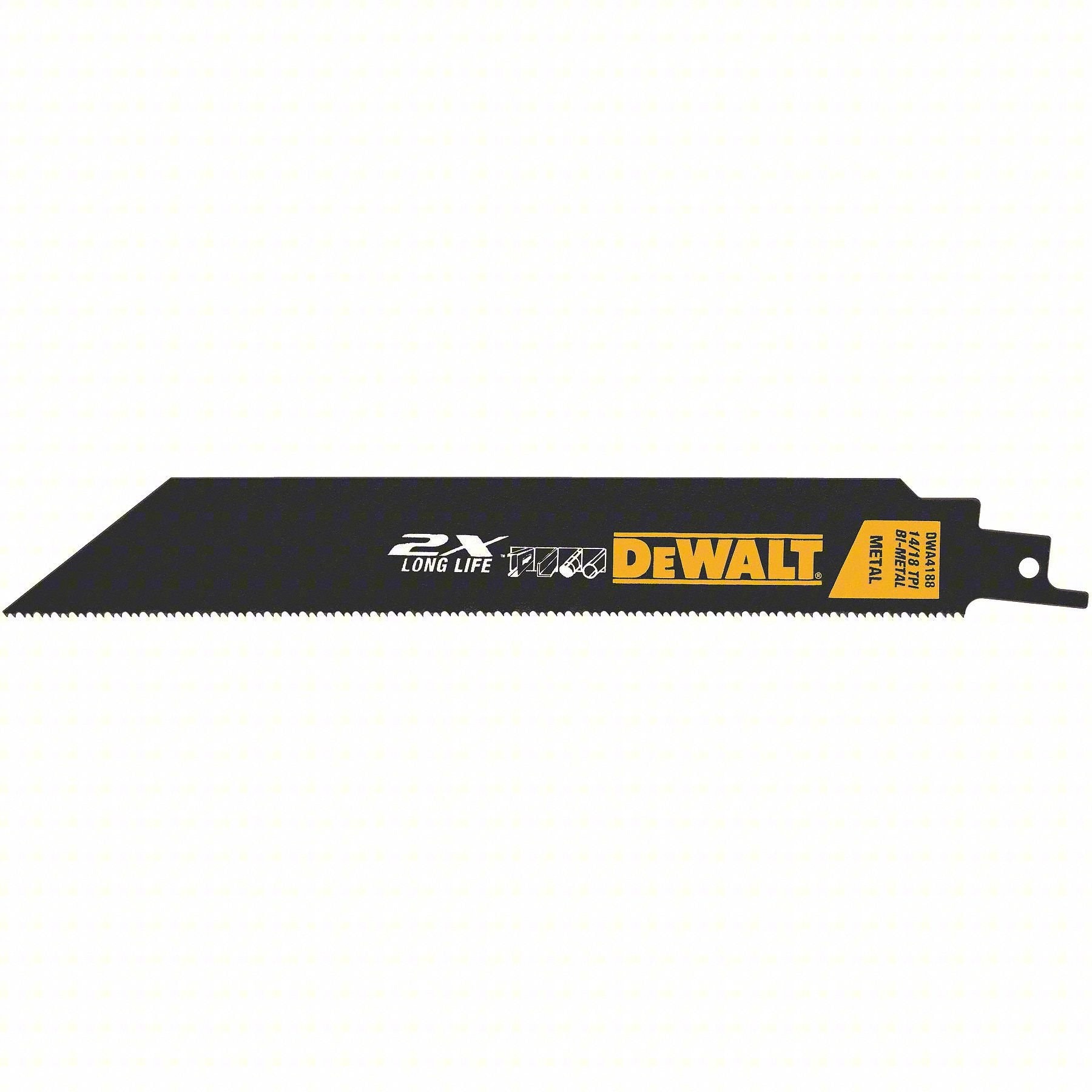 DEWALT 得偉 DWA4188 8吋 2X 雙金屬鐵工用軍刀鋸片 14/18T(正面平放)