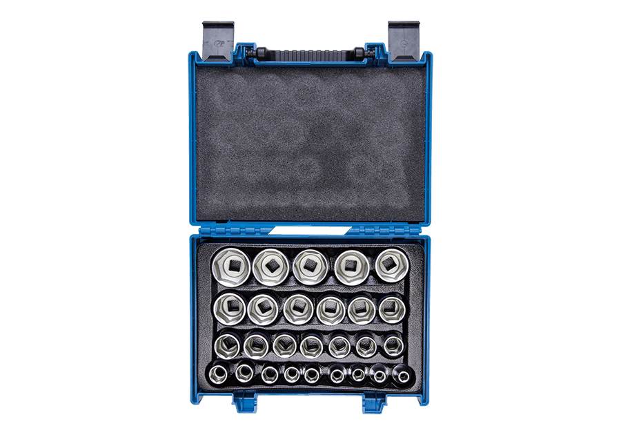KING TONY 4557MRC 27-Piece 1/2-Inch Metric 6-Point Standard Socket Set, 8–36 mm