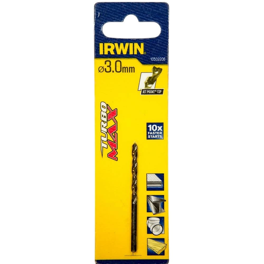 IRWIN 握手牌 10502206 TURBOMAX高速鋼鑽頭3.0*61mm