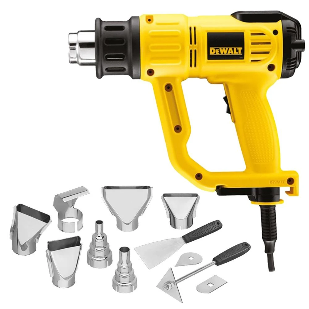 DEWALT 得偉 D26414K 數位顯示熱風槍套裝組(12件)連配件 三角度全貌
