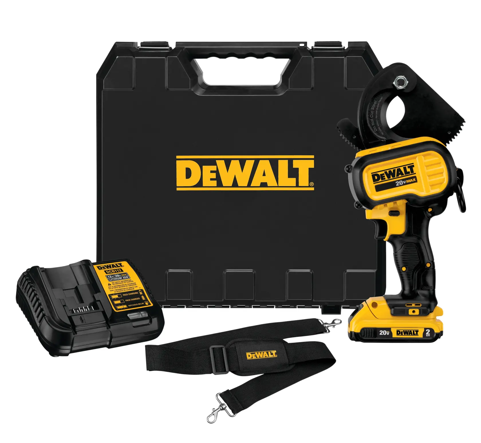 DEWALT 得偉 DCE150D1K 20V 電纜切割機套裝(連工具箱、充電器、2.0Ah 電池及肩帶)