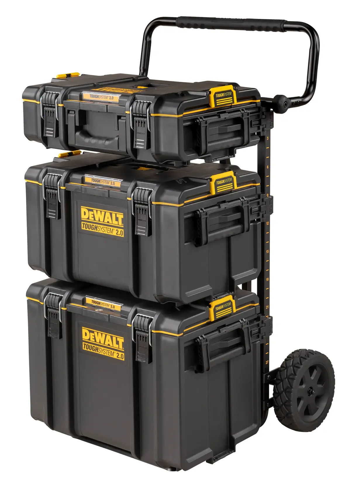 DEWALT 得偉 DWST08210 硬漢系列推車(連三個工具箱,三角度正面)