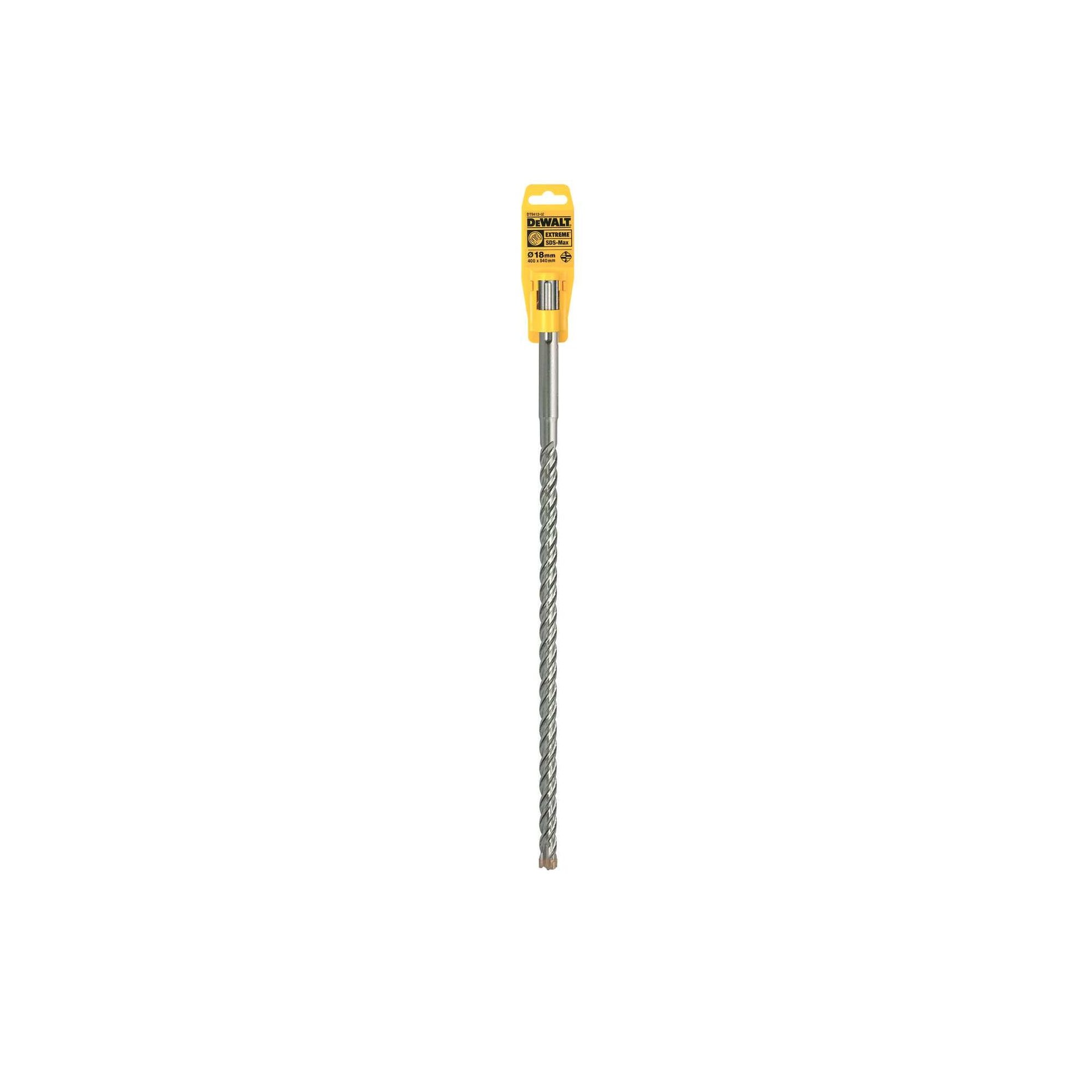 DEWALT 得偉 DT9412-QZ 18×540 mm SDS Max 五溝柄四刃混凝土鑽頭白底產品圖