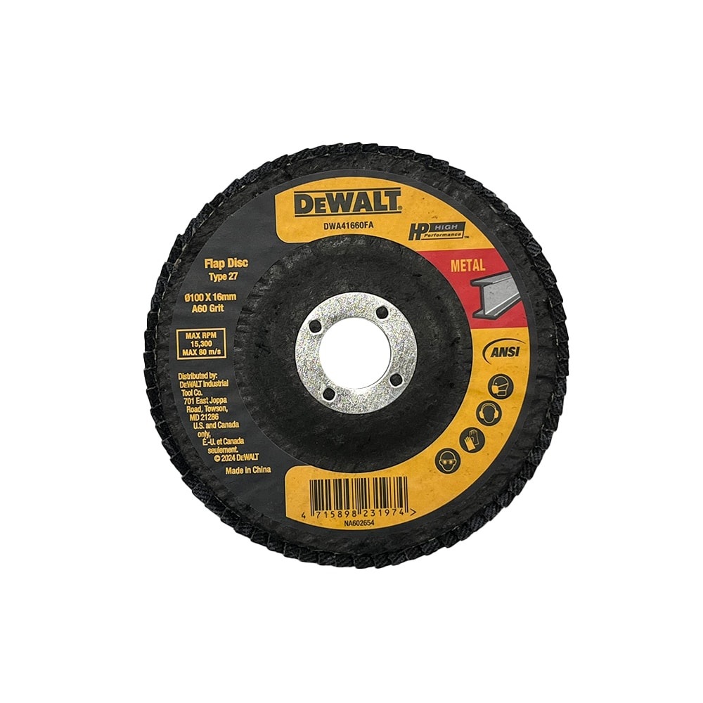 DEWALT 得偉 DWA41660FA 100mm x 16mm 60G 高效砂布輪 Type 27(正面)