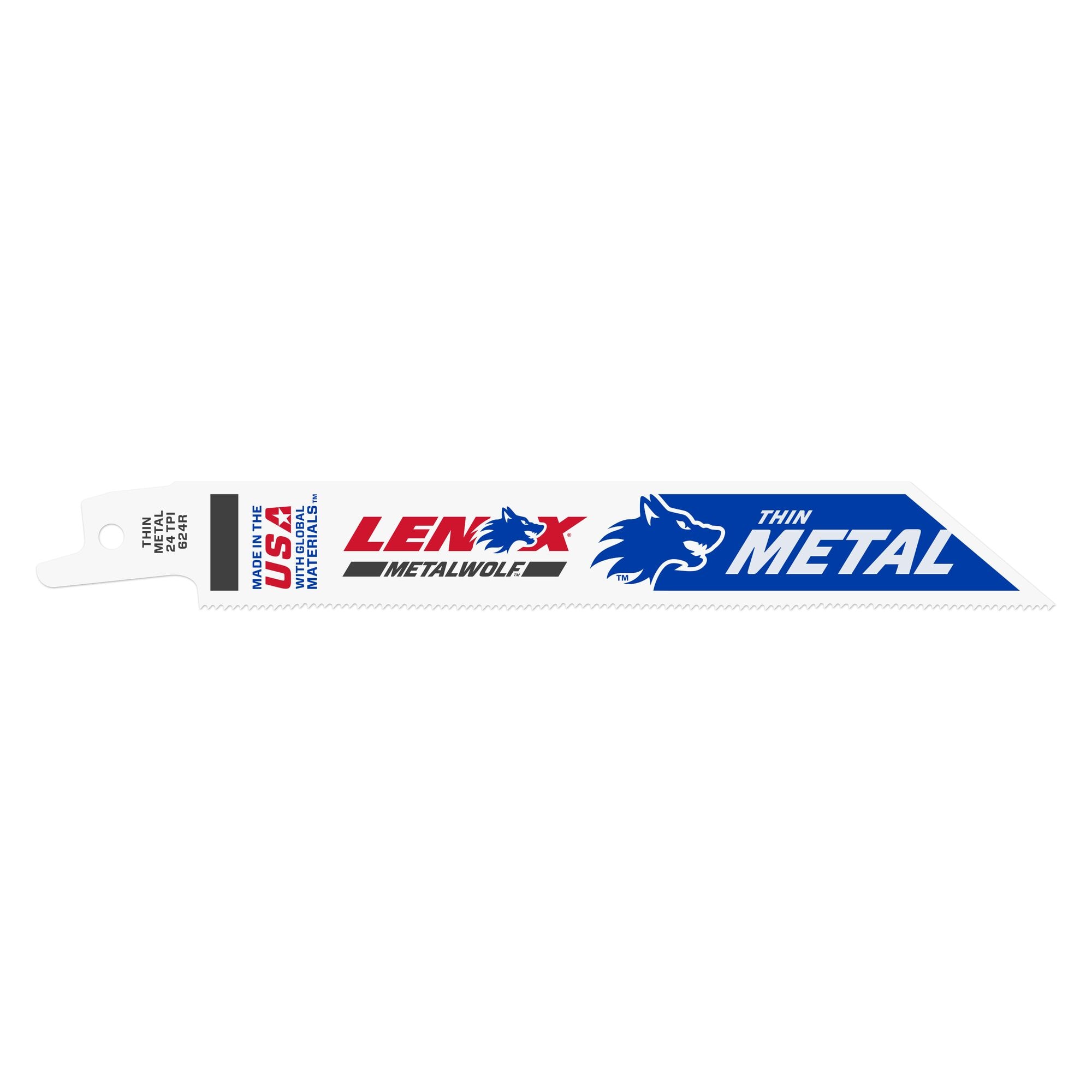 LENOX 狼牌 LE-624R-5 METALWOLF 薄金屬用雙金屬軍刀鋸片 152mm 24T 白底產品圖