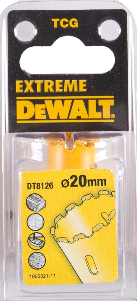 DEWALT DT8126-QZ 20 毫米碳化鎢孔鋸單件包裝