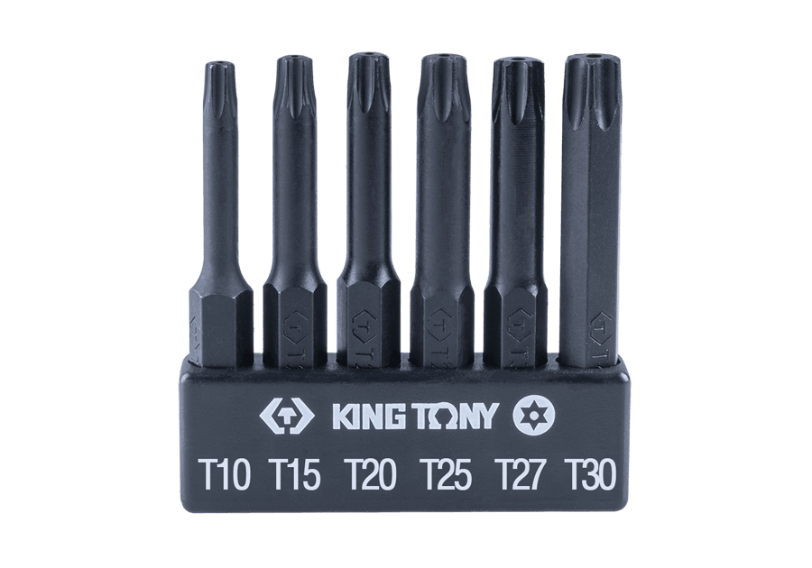 KING TONY 1004C6UQ 6件式中孔星型電動起子頭組