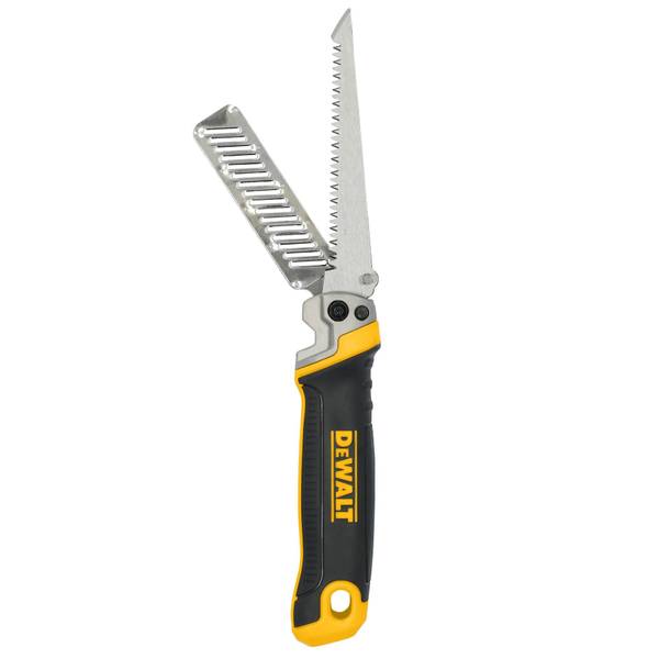 DEWALT 得偉 DWHT20123 5.25吋折疊鋸(鋸片及銼刀展開正面)