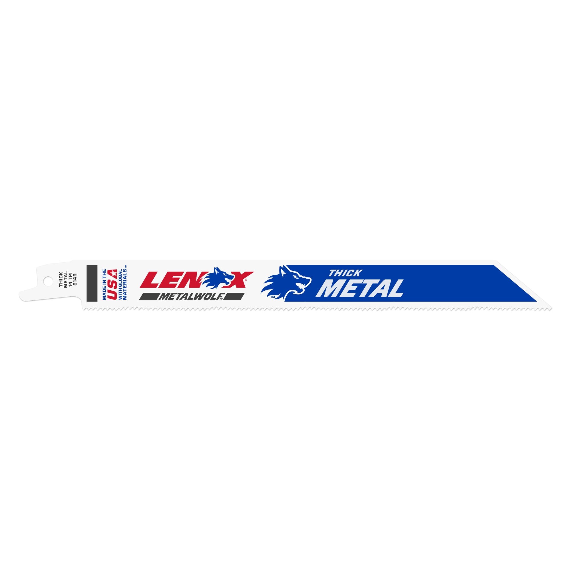 LENOX 狼牌 LE-814R-5 METALWOLF 厚金屬用雙金屬軍刀鋸片 203mm 14T 白底產品圖