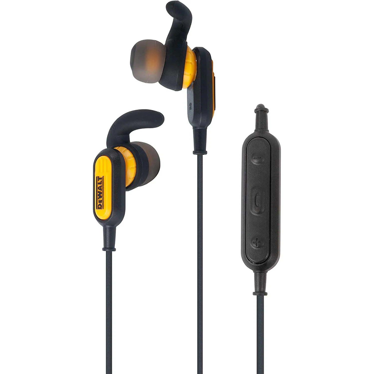DEWALT 得偉 DXMA1909935E 無線耳機(耳塞及線控細節特寫)