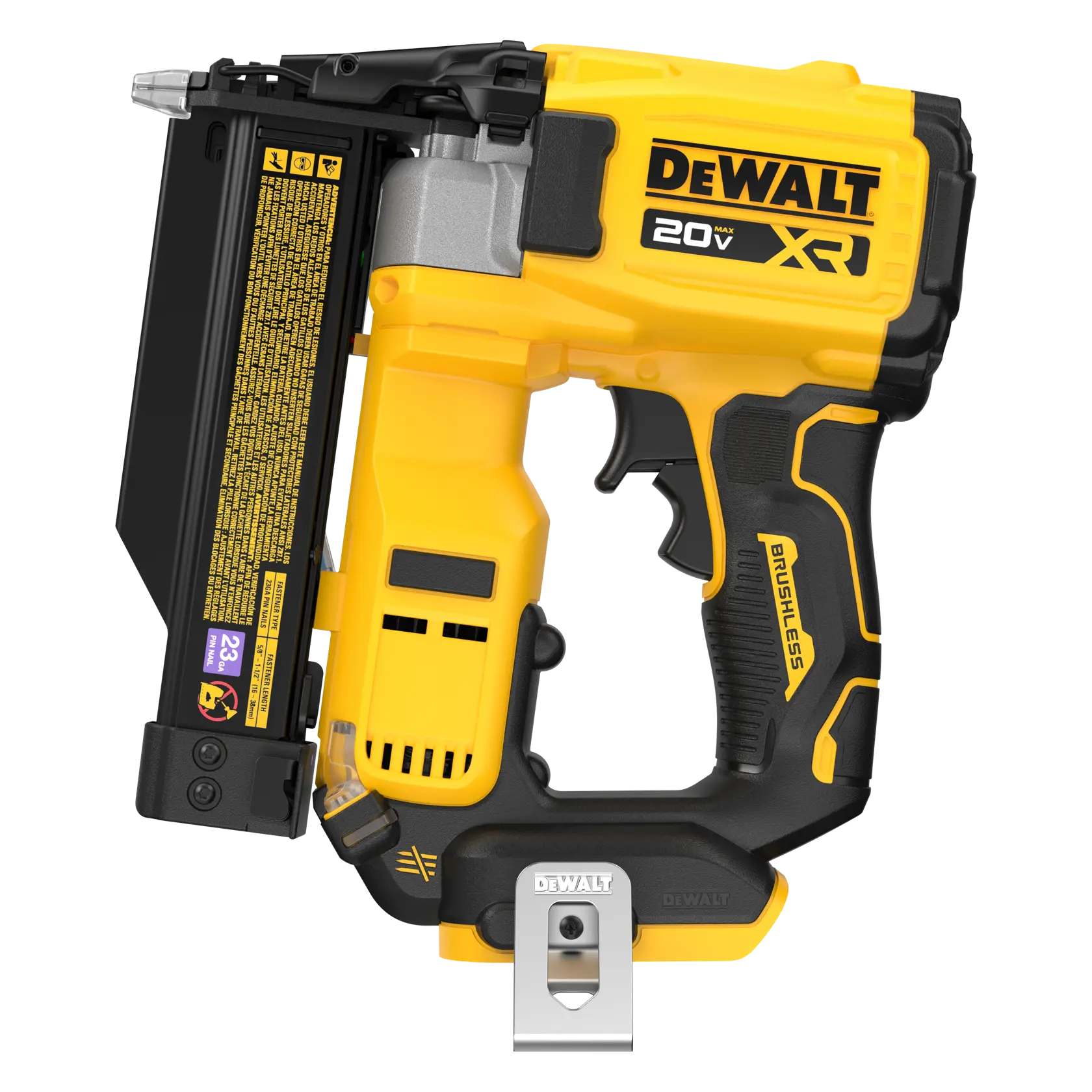 DEWALT 得偉 DCN623B 20V MAX 無碳刷木工釘槍(空機)三角度正面