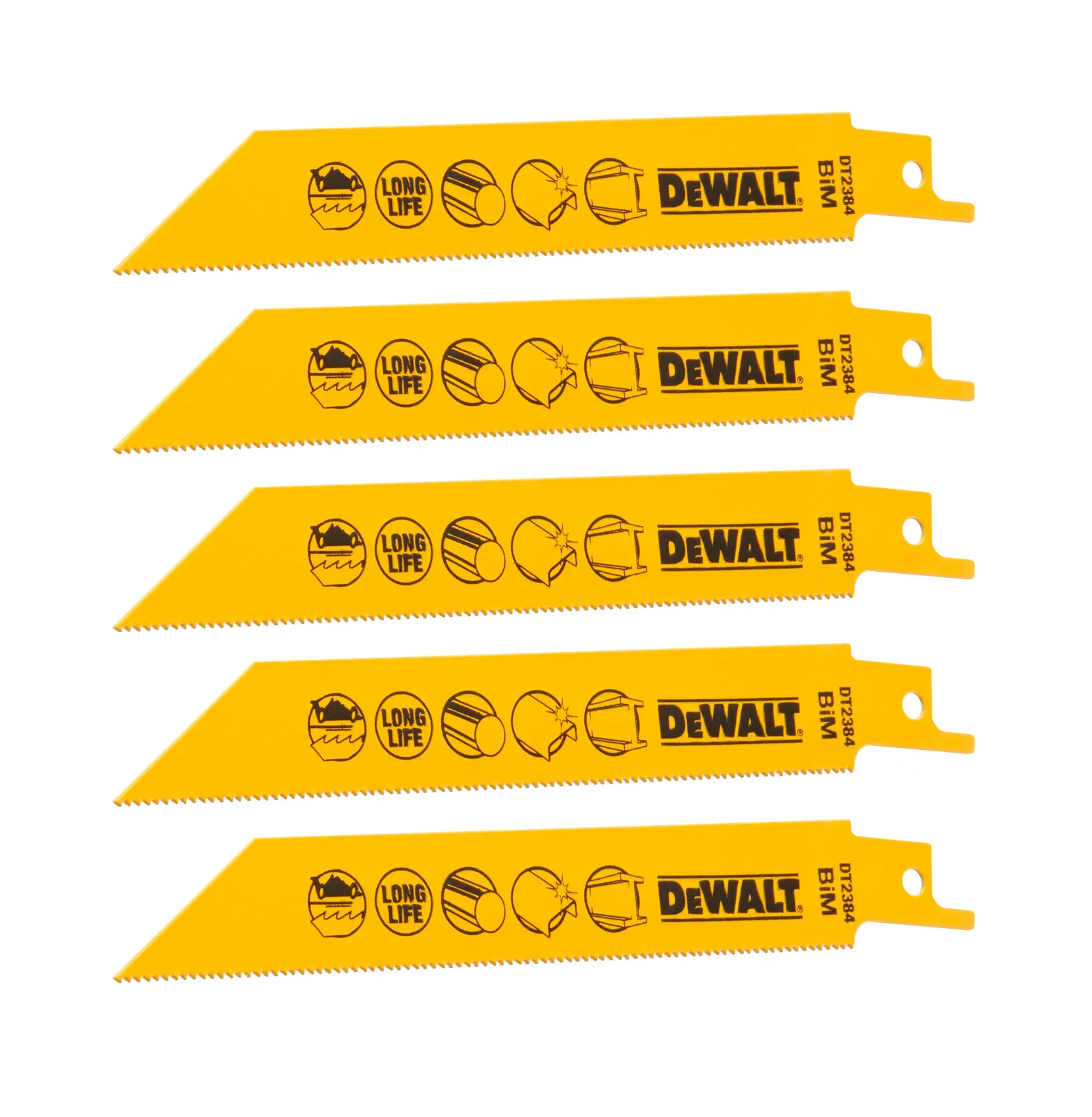 DEWALT 得偉 DT2384-QZ 雙金屬軍刀鋸片白底產品圖