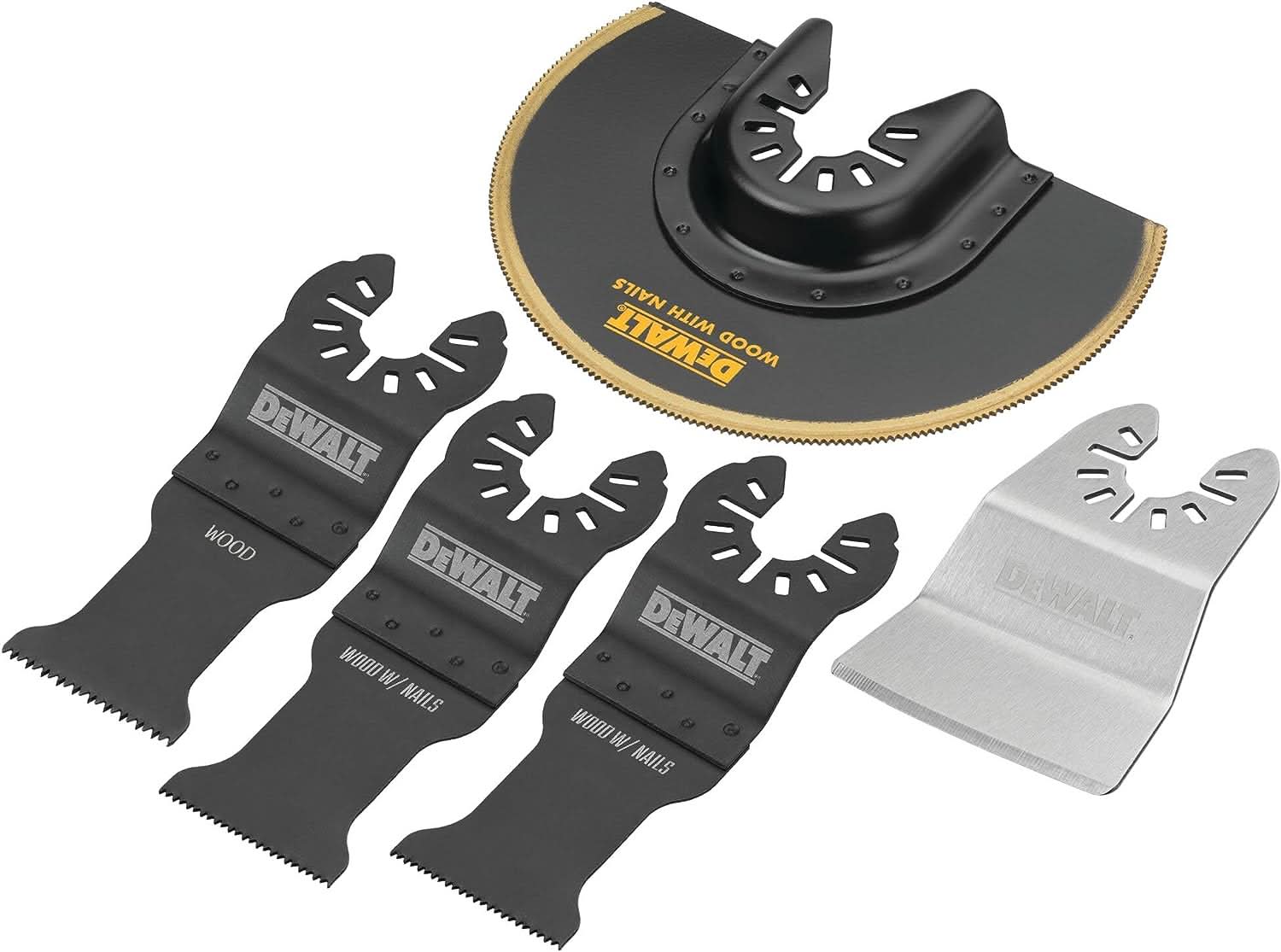 DEWALT 得偉 DWA4216 五件組震動鋸片套裝(斜角全貌)