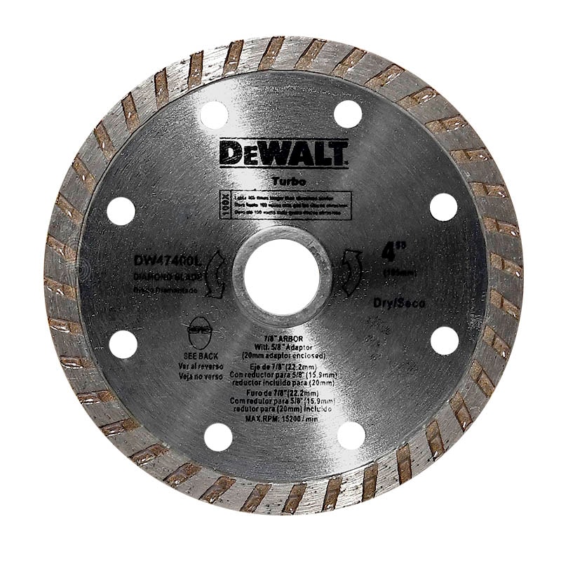 DEWALT 得偉 DW47400L 鑽石鋸片(渦輪型) 4吋 正面