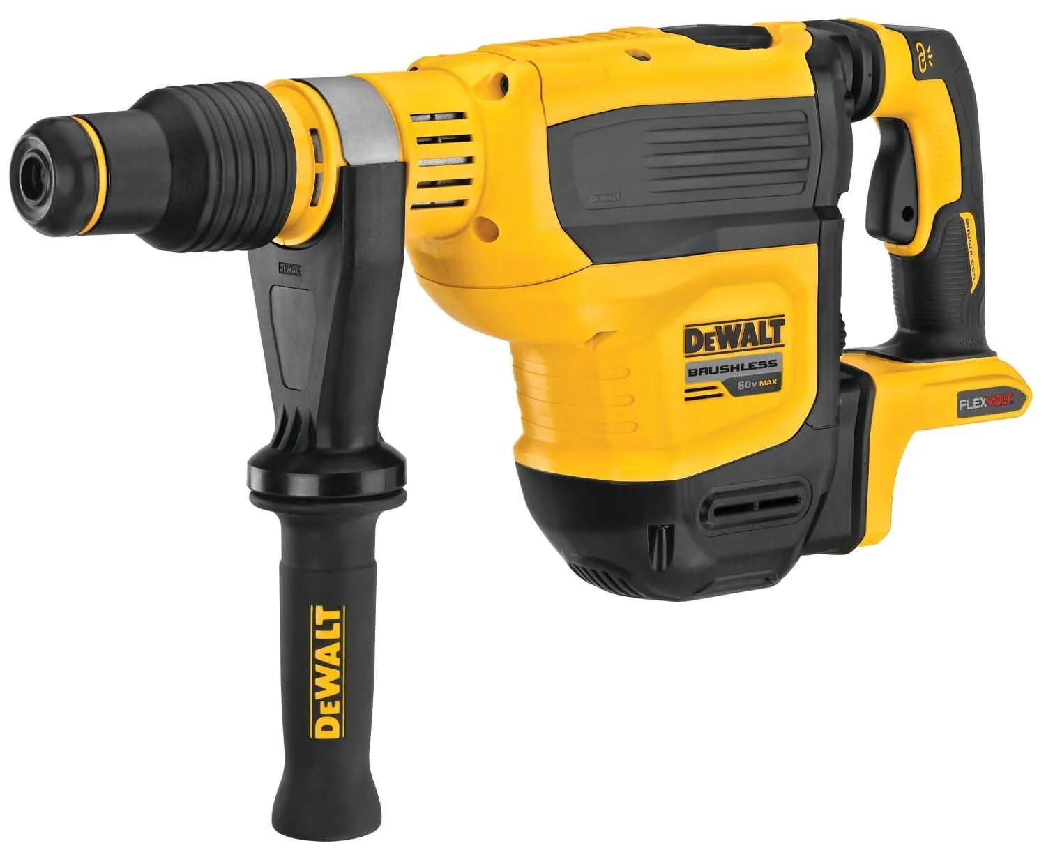DEWALT 得偉 DCH614B 60V MAX 無碳刷五溝電鎚鑽(側面)
