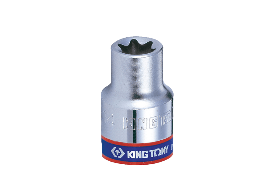 KING TONY 2375M 系列 1/4 英吋六角星型套筒示意圖;商品為 237505M E5