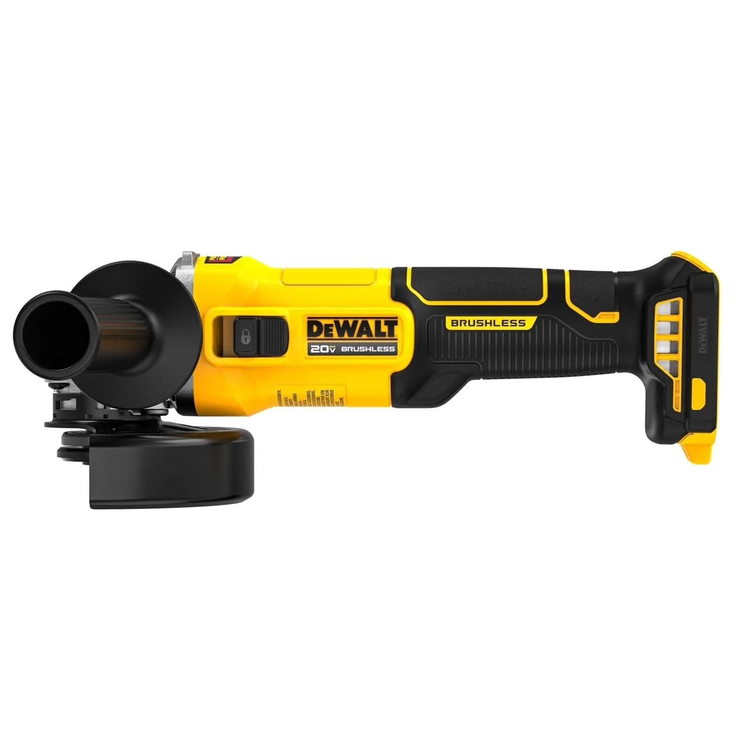 DEWALT 得偉 DCG407N 20V 無碳刷 4吋砂輪機(空機)側面