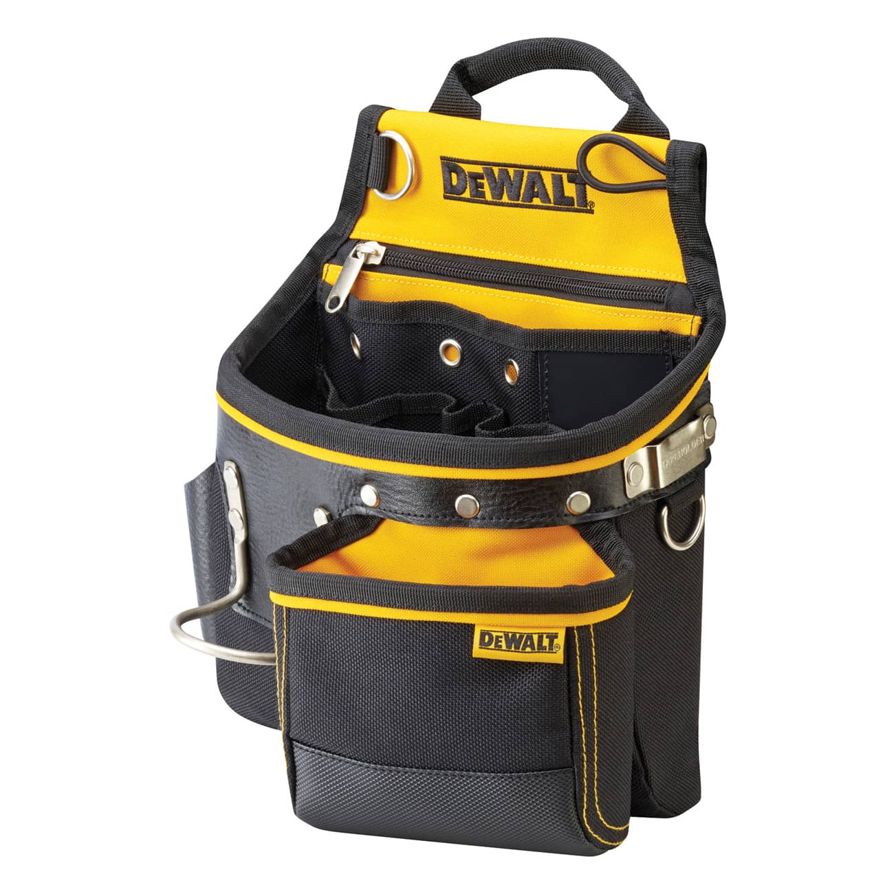 DEWALT 得偉 DWST1-75652 兩口掛腰槌架捲尺收納袋(斜正面)