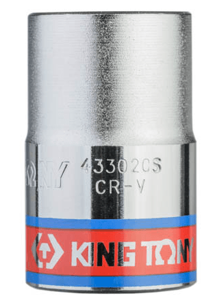 KING TONY 433020S 實物示意,可見 433020S/CR-V 刻字;來源頁以 433020SR 列示,非型號等同承諾;本款為 1/2 吋方頭、5/8 吋十二角套筒,按一顆出售