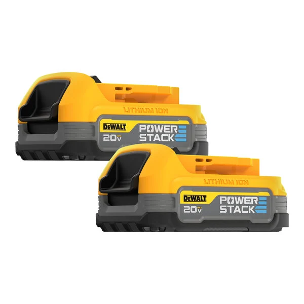 DEWALT 得偉 DCBP034 20V MAX POWERSTACK 1.7Ah 鋰電池(兩顆,立體角度)