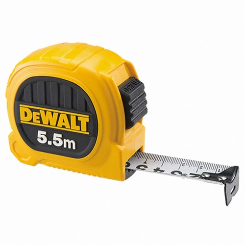 DEWALT 得偉 DWHT36157L 專業捲尺 5.5M x 25mm(三角度正面)