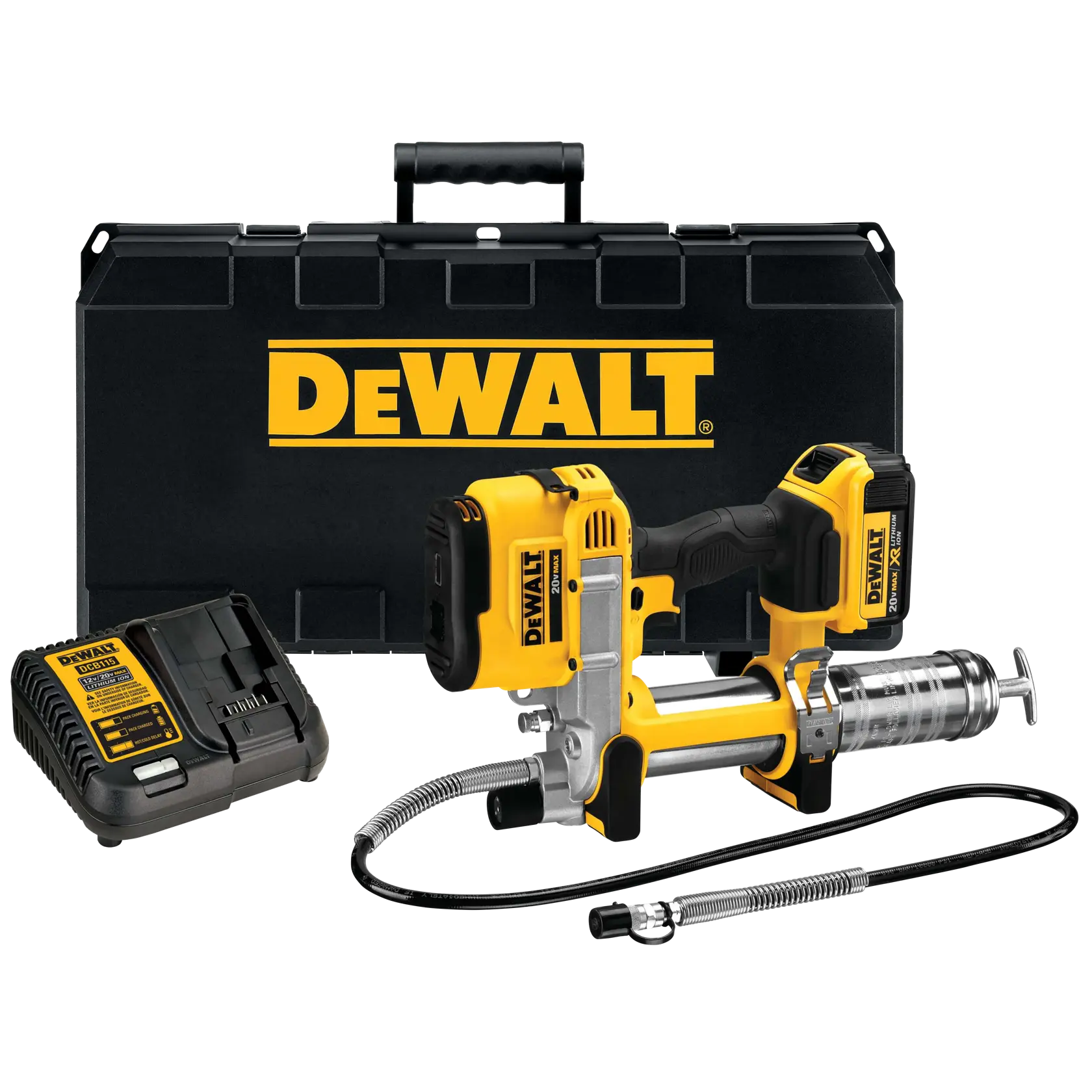 DEWALT 得偉 DCGG571M1K 20V MAX 電動黃油槍套裝(連工具箱、充電器及電池)