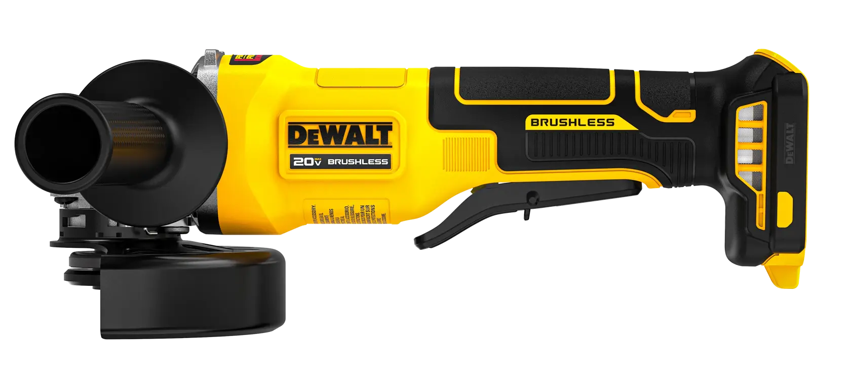 DEWALT 得偉 DCG408N 20V 無碳刷砂輪機(側面)