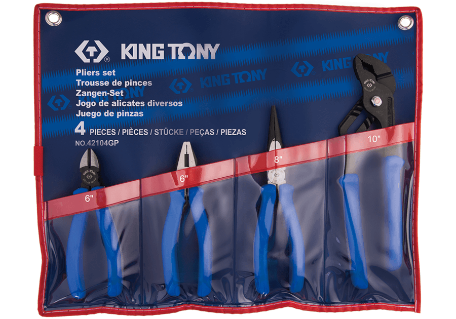 KING TONY 42104GP 4-Piece European Pliers Set