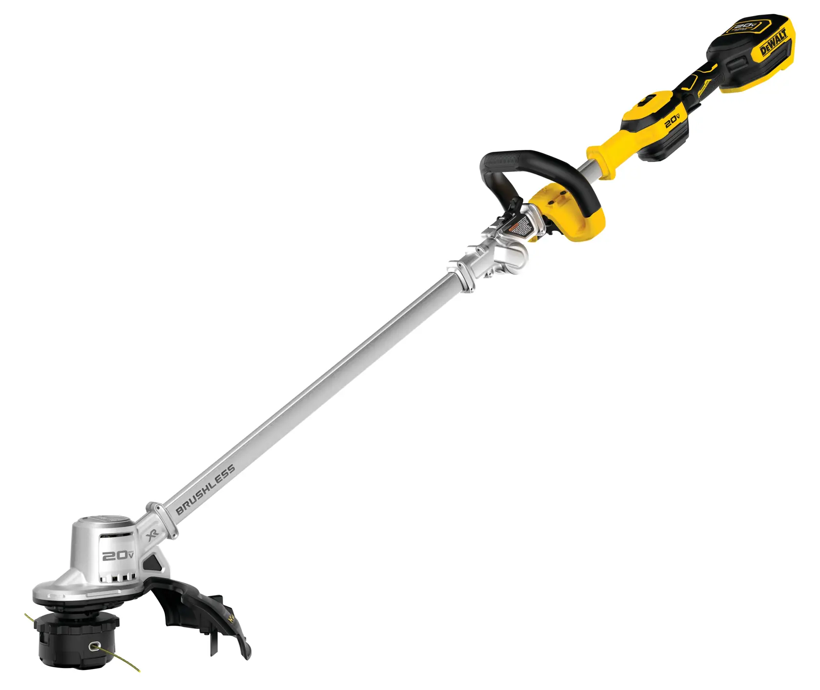 DEWALT 得偉 DCST922B 20V 無碳刷 14吋 可折式割草機(空機)斜角全貌