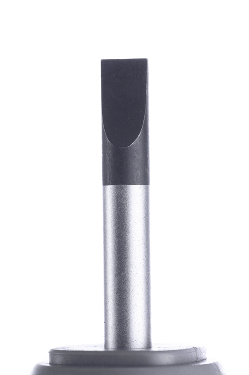 KING TONY 14226514 一字刀頭與短刀桿特寫,本款刀頭寬 6.5 mm、厚 1.2 mm