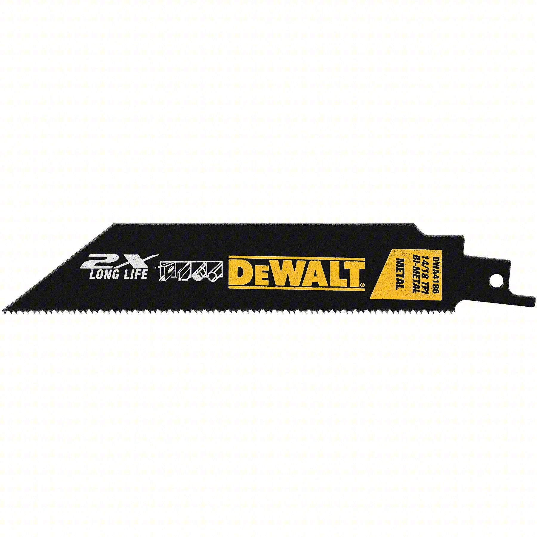 DEWALT 得偉 DWA4186 6吋 2X 雙金屬鐵工用軍刀鋸片 14/18T(側面全貌)