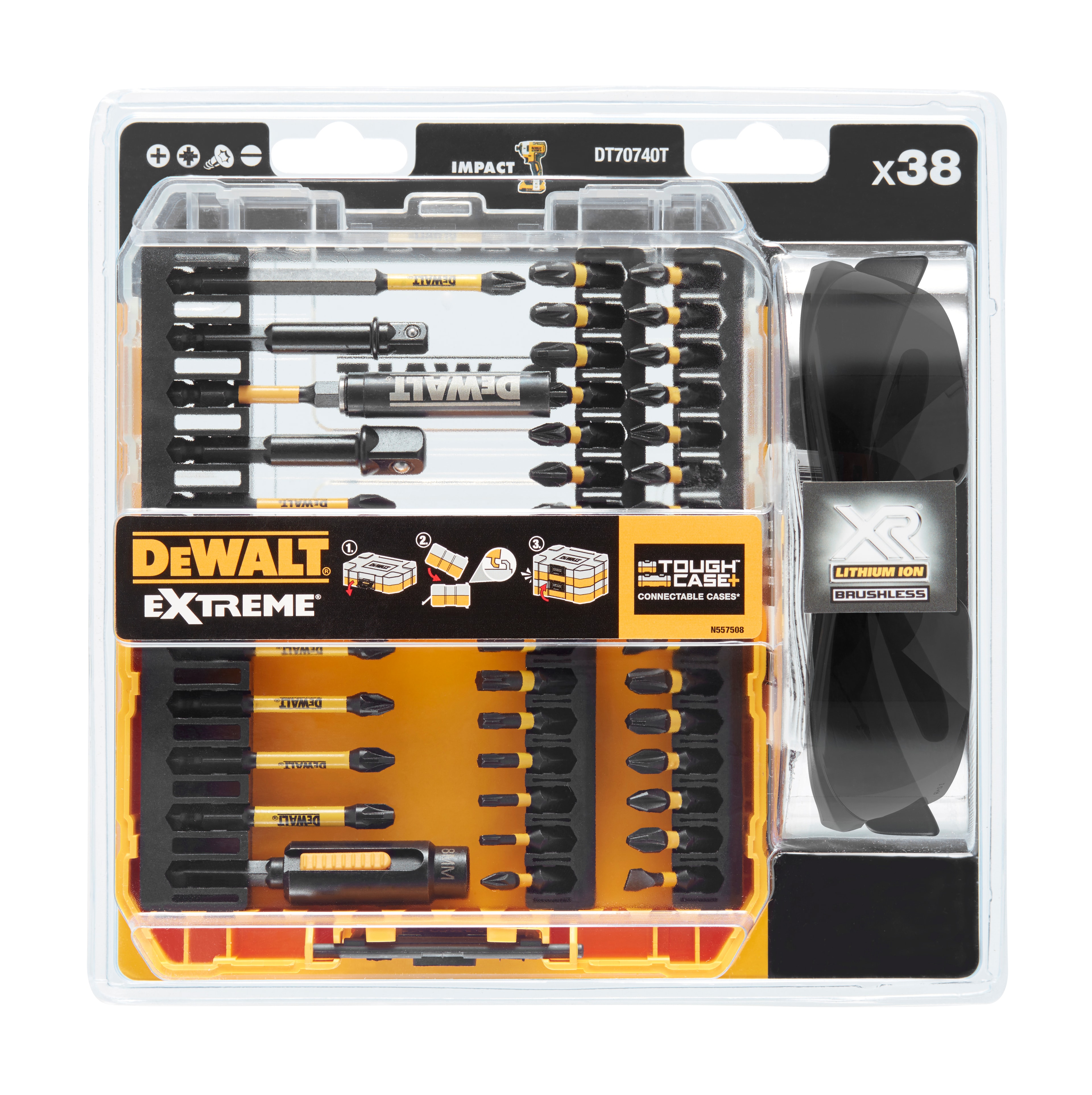 DEWALT DT70740T-QZ 38件批咀套裝連護目鏡包裝