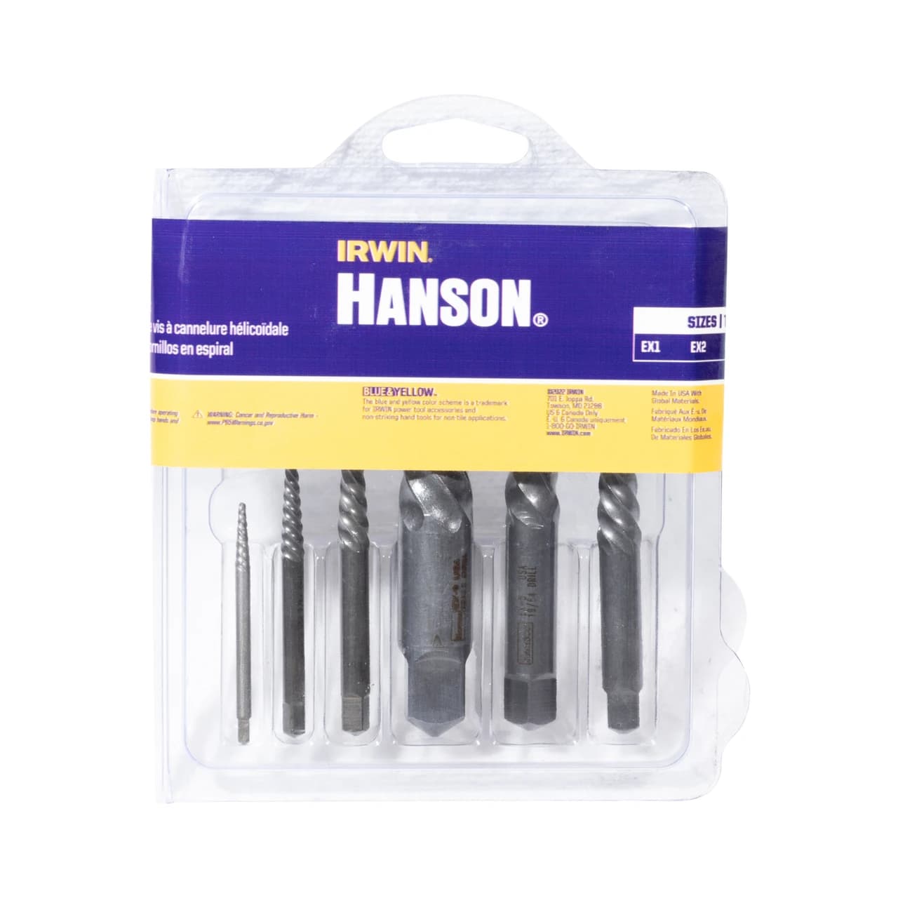 IRWIN 53545 6-Piece Screw Extractor Set, Made in USA