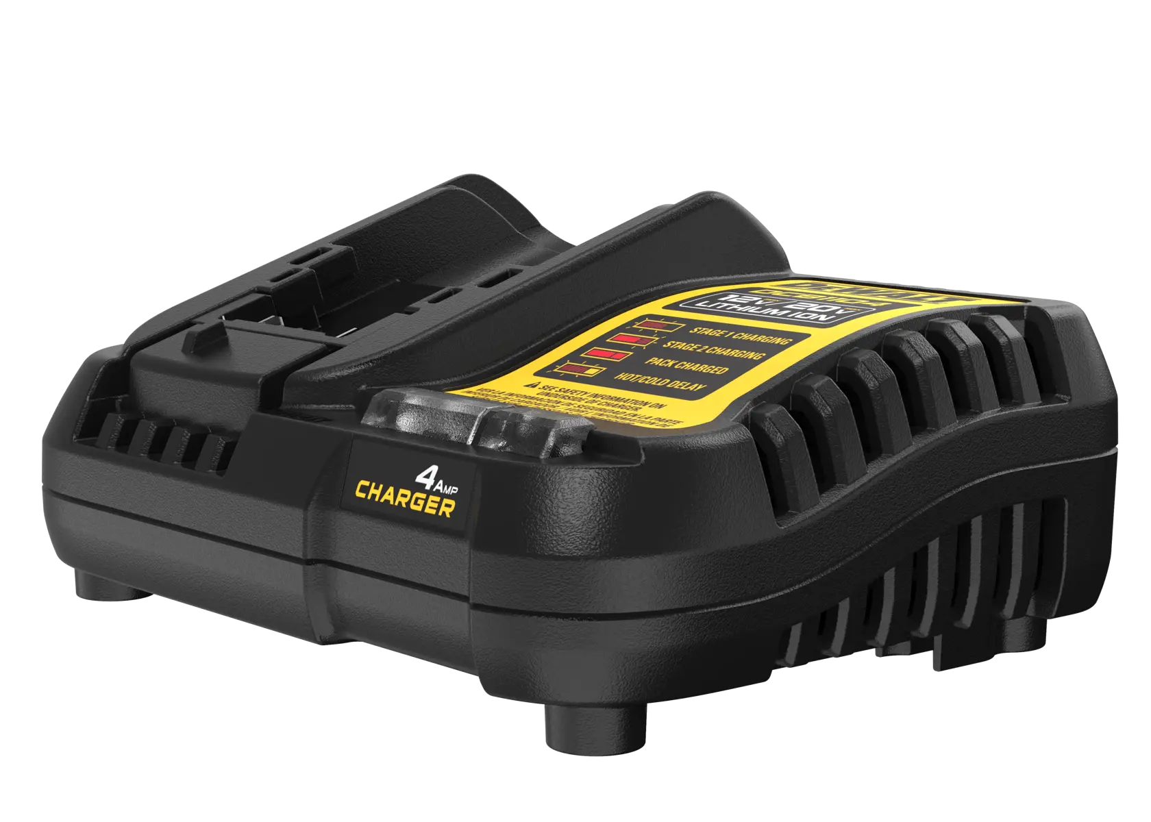 DEWALT 得偉 DCB1104-A 12-20V 4A 充電器 三角度外觀