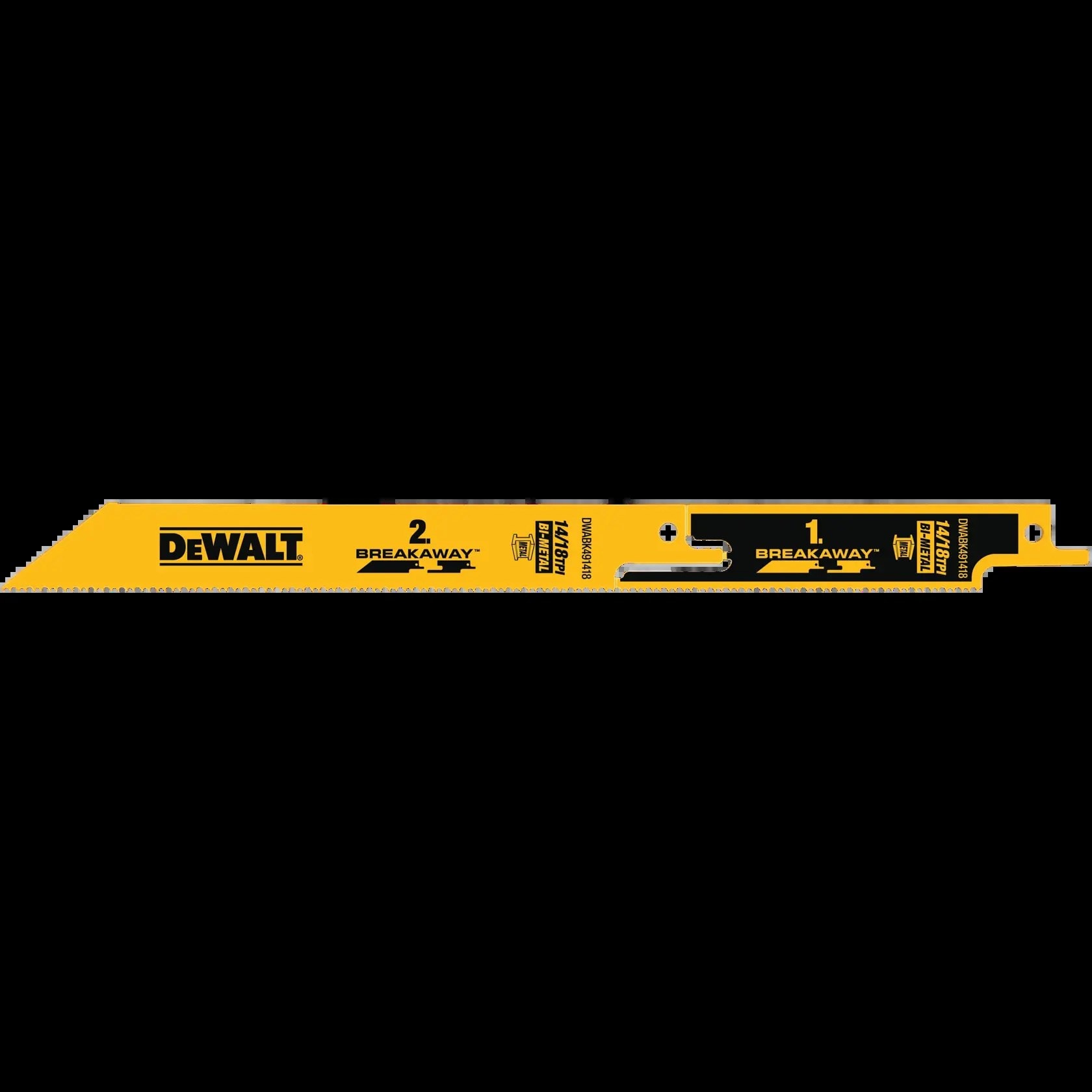 DEWALT 得偉 DWABK491418 專利可折式軍刀鋸片 229mm(側面)