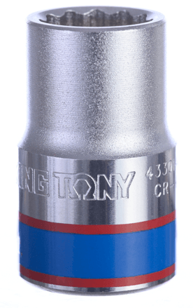KING TONY 4330 系列 14 mm 區域版本標準套筒示意圖片;型號標記可能不同,本款為 433014M,1/2 吋驅動,單顆出售