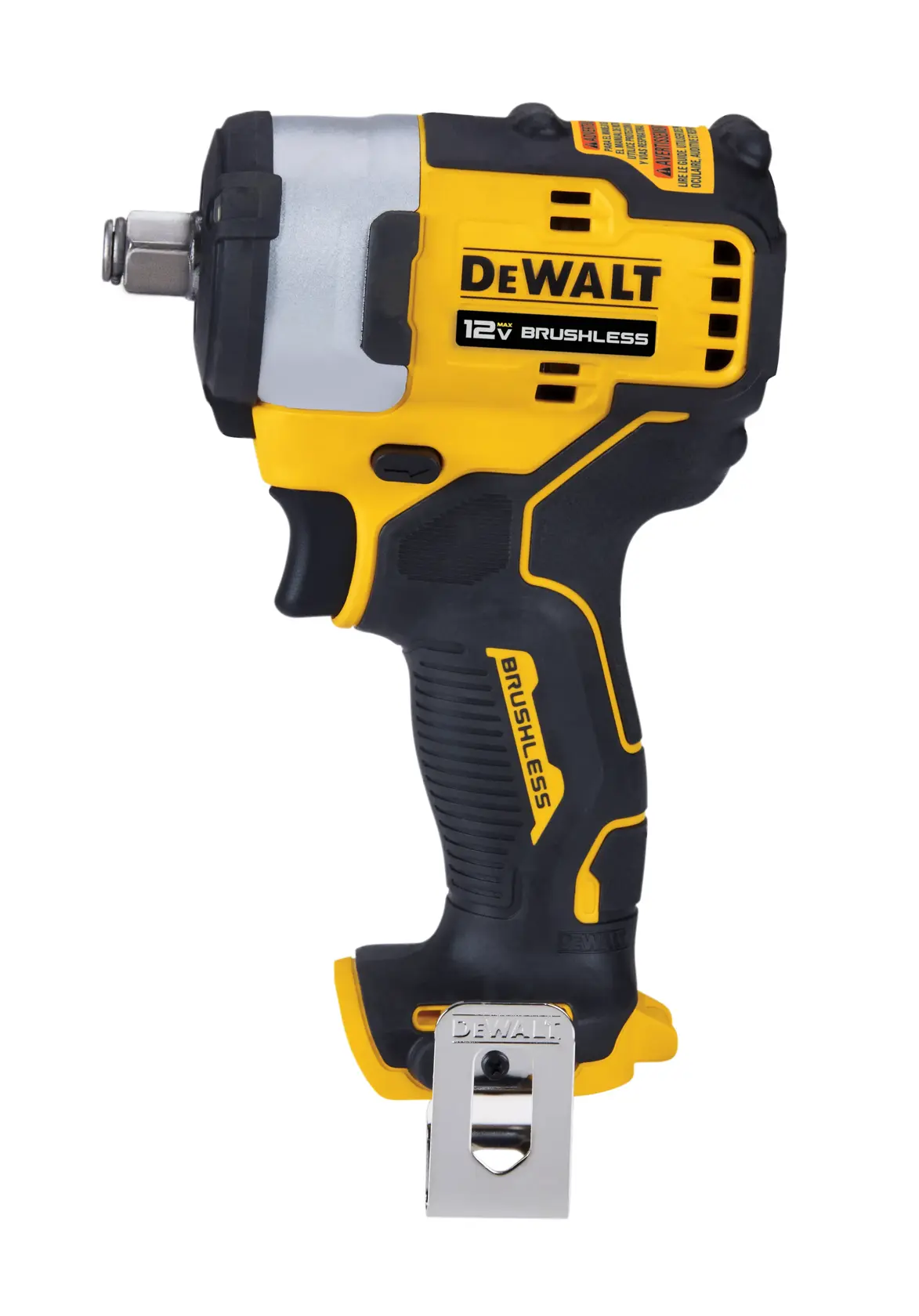 DEWALT 得偉 DCF901B 12V 無碳刷4分衝擊扳手(空機)側面圖