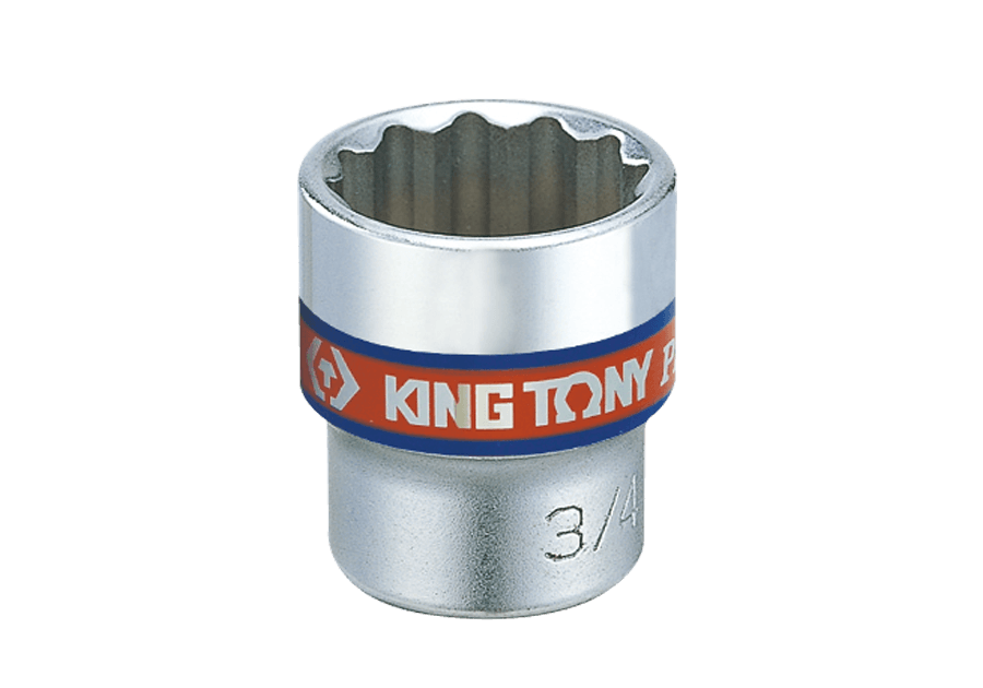 KING TONY 3330S 系列標準十二角套筒示意;圖上標記為 3/4 吋,本款 333010S 為 5/16 吋、3/8 吋驅動,單顆出售