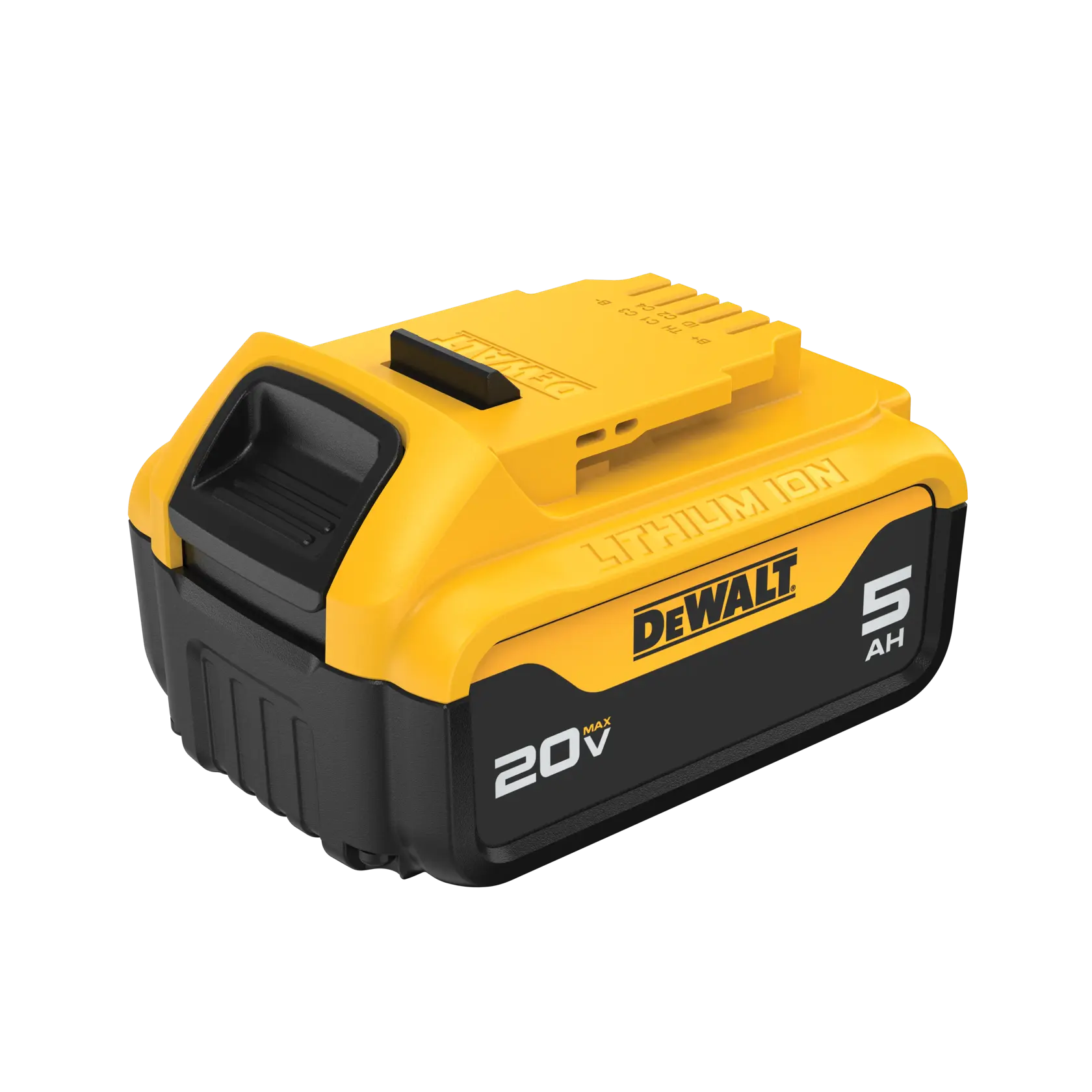 DEWALT 得偉 DCB205 20V MAX 5.0Ah XR 超鋰電池(頂部接點四分之三角度)