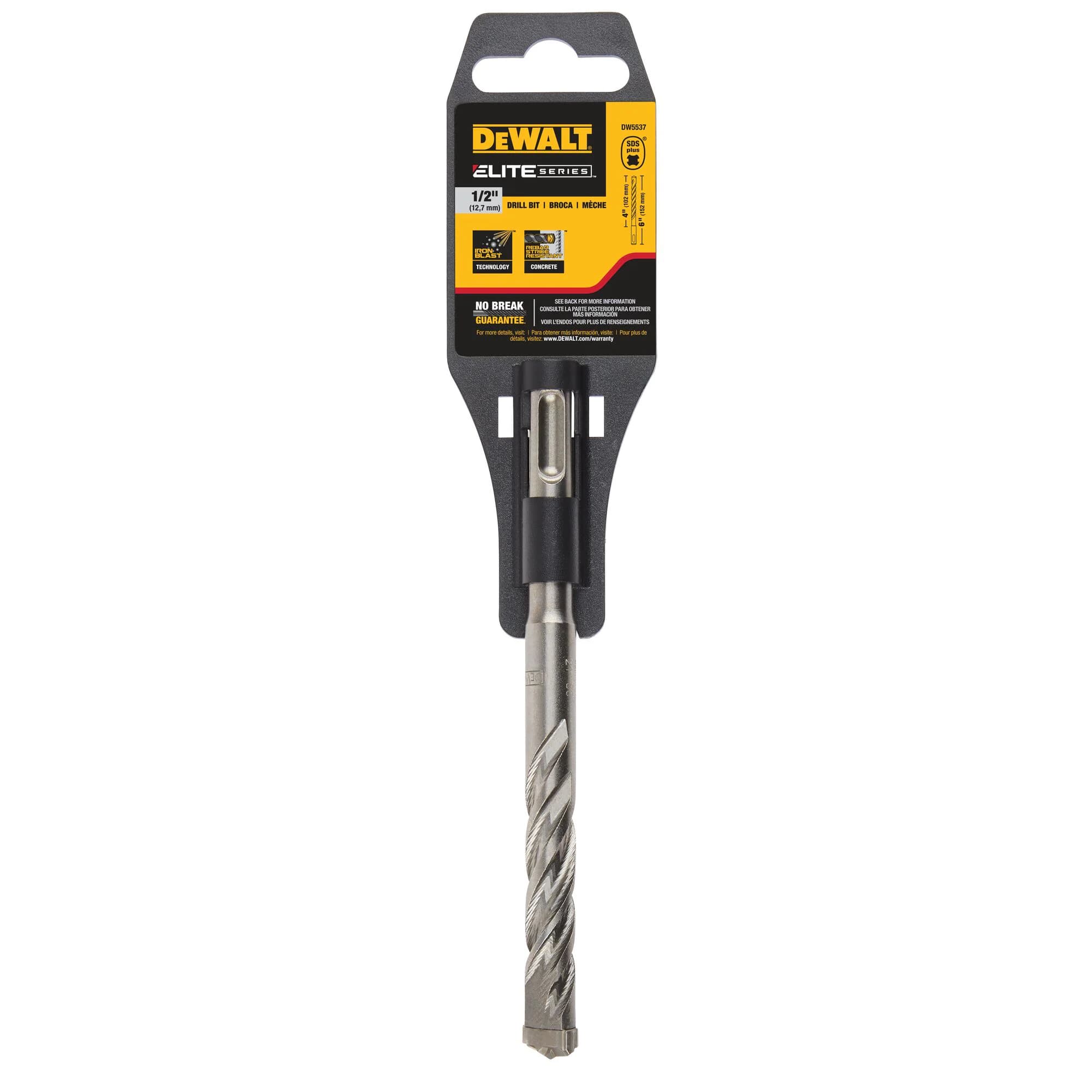 DEWALT 得偉 DW5537-B01 1/2"X152 四溝四刃水泥鑽頭