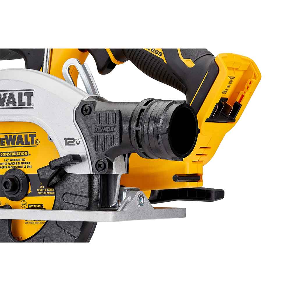 DEWALT 得偉 DCS512 12V MAX 無碳刷圓鋸機 集塵口細節